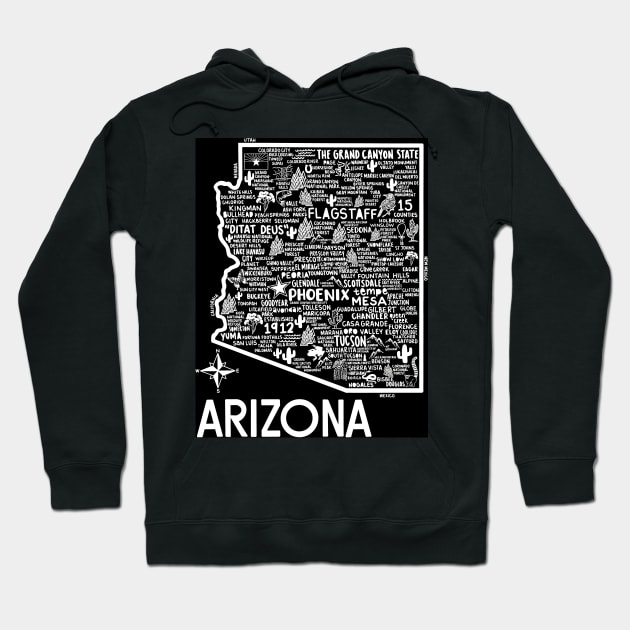 Arizona Map Hoodie by Whereabouts Shop